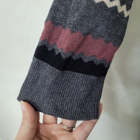 By Artisan Dress Women‎ L Zig-Zag Striped Drape Neck Sweater Viscose Grey - Picture 2 of 9